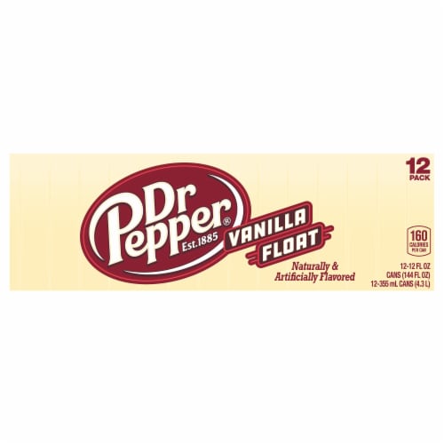 Dr. Pepper Vanilla Float Soda Cans Perspective: front