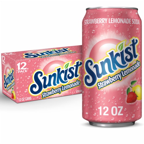 Sunkist® Strawberry Lemonade Soda Cans Perspective: front