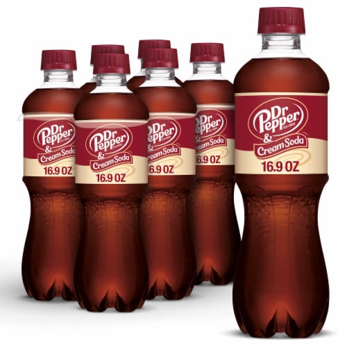 Dr Pepper & Cream Soda Bottles Perspective: front