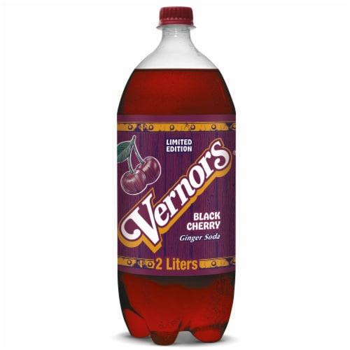 Vernors® Black Cherry Soda Bottle Perspective: front
