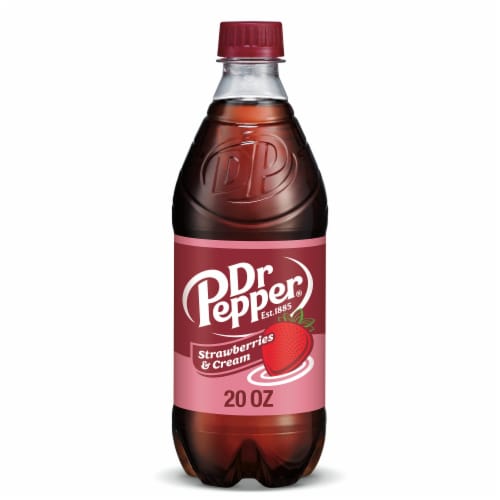 Dr Pepper Strawberries and Cream Soda Bottle Perspective: front