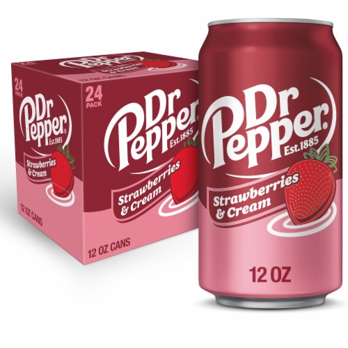 Dr. Pepper® Strawberries and Cream Soda Cans Perspective: front