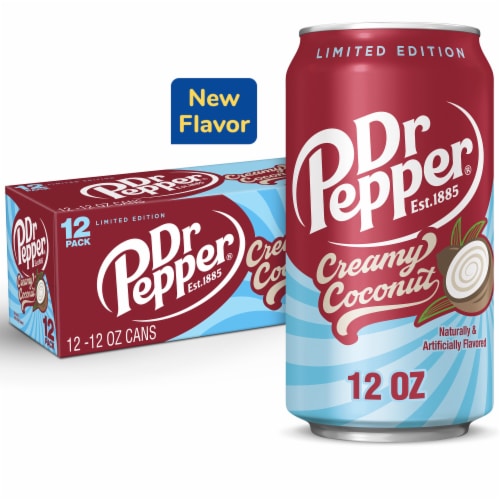 Dr Pepper Creamy Coconut Soda Cans Perspective: front