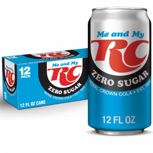 RC Cola Zero Sugar Soda Cans Perspective: front