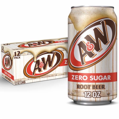 A&W® Root Beer Zero Sugar Soda Cans Perspective: front