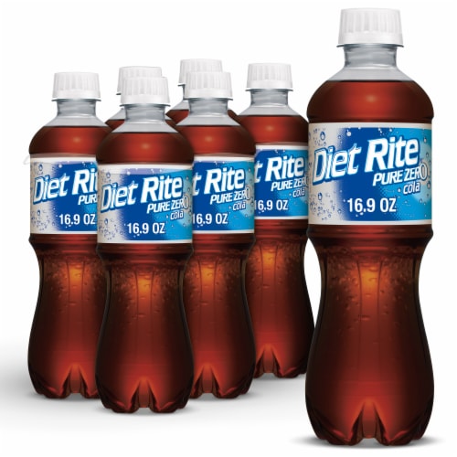 Diet Rite Pure Zero Cola Soda Bottles Perspective: front