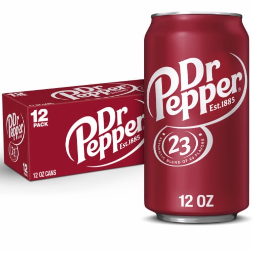 Dr Pepper Soda Cans Perspective: front