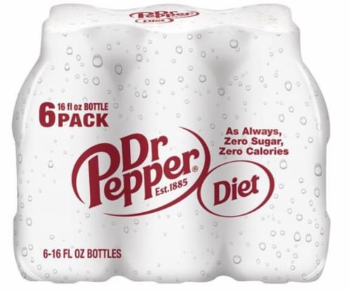 Diet Dr Pepper Soda Bottles Perspective: front