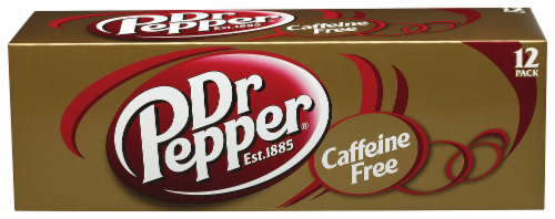 Dr Pepper Caffeine Free Soda Cans Perspective: front