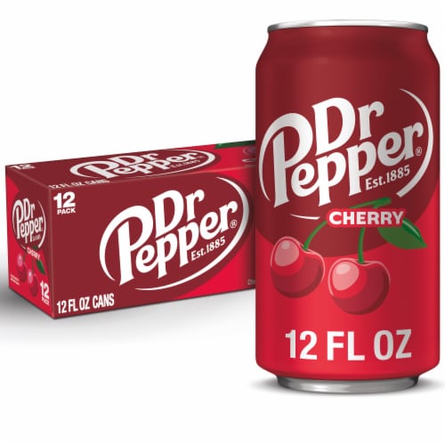 Dr Pepper Cherry Soda Cans Perspective: front