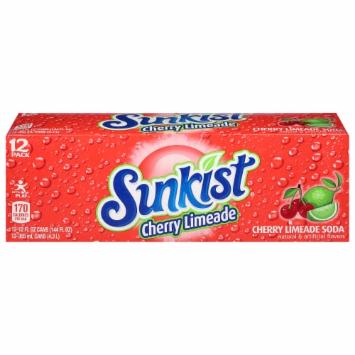 Sunkist® Cherry Limeade Soda Cans Limits May Apply Perspective: front