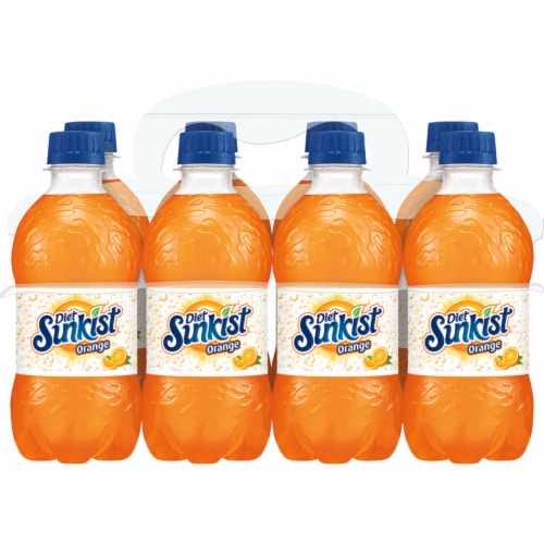 Sunkist Diet Orange Soda Bottles Perspective: front
