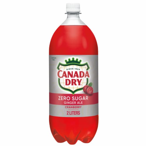 Canada Dry® Zero Sugar Cranberry Ginger Ale Soda Bottle Perspective: front