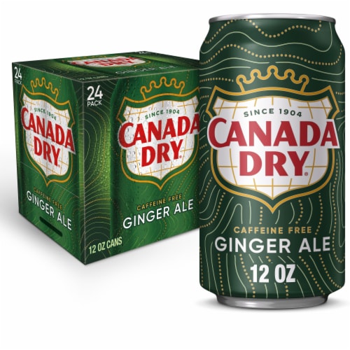 Canada Dry Ginger Ale Caffeine Free Soda Cans Perspective: front