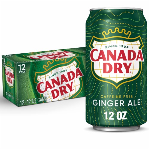 Canada Dry Ginger Ale Caffeine Free Soda Cans Perspective: front