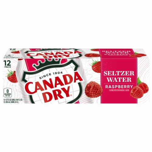 Canada Dry® Raspberry Flavored Sparkling Seltzer Water Cans Perspective: front