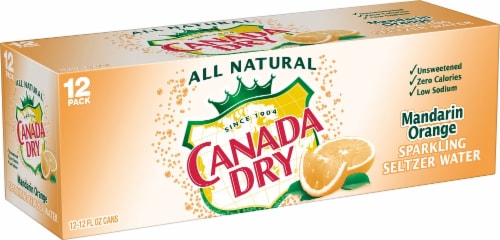 Canada Dry Mandarin Orange Sparkling Seltzer Water Perspective: front
