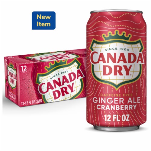 Canada Dry Cranberry Ginger Ale Soda Cans Perspective: front