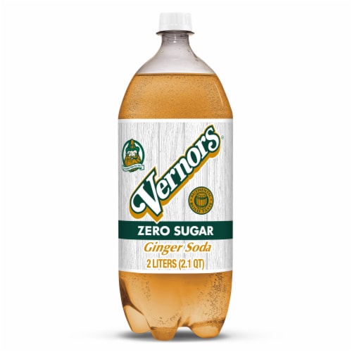 Vernors® Zero Sugar Ginger Soda Bottle Perspective: front