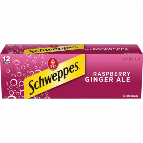 Schweppes® Raspberry Ginger Ale Soda Cans Perspective: front
