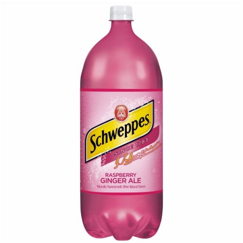 Schweppess® Raspberry Ginger Ale Soda Bottle Perspective: front