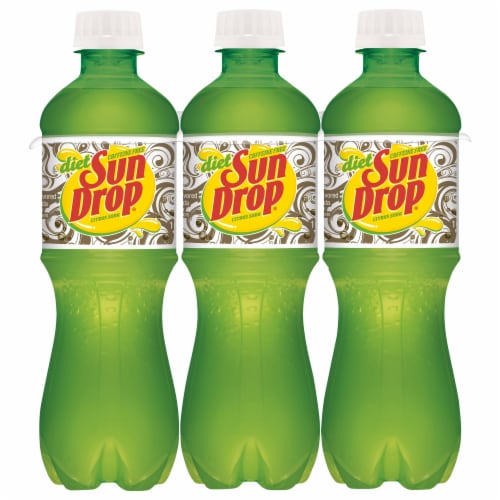 Sun Drop® Diet Caffeine Free Soda Bottles Perspective: front