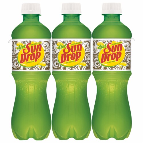 Sun Drop® Diet Caffeine Free Soda Bottles Perspective: front