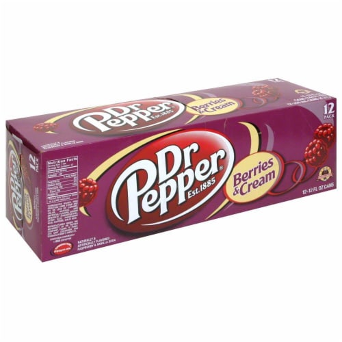 Dr Pepper Berries & Cream Soda, 12 Cans/12 Fl Oz Mariano’s
