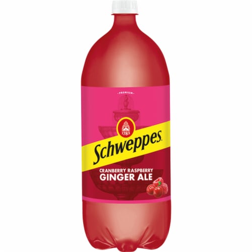 Schweppes® Cranberry Raspberry Ginger Ale Soda Bottle Perspective: front