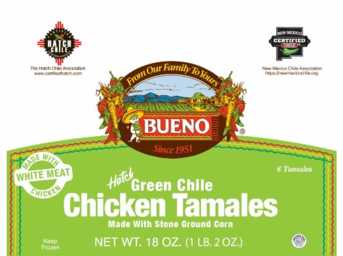 Bueno Hatch Green Chili Chicken Tamales Perspective: front
