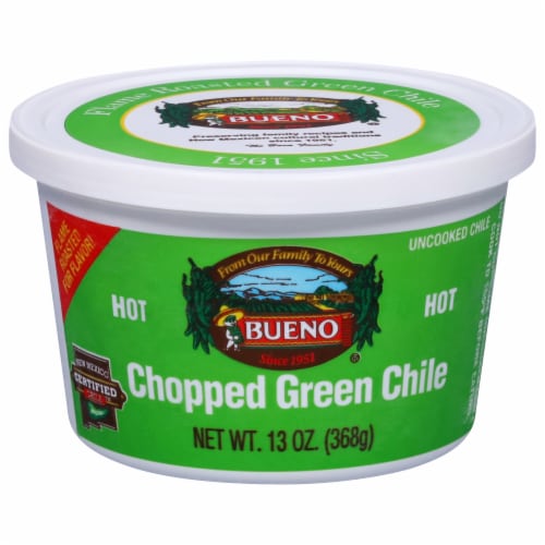 Bueno® Hot Chopped Green Chile Perspective: front
