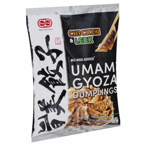 Day-Lee Pride Chicken and Leek Umami Gyoza Dumplings Perspective: front