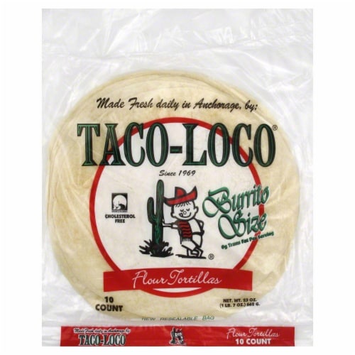 Taco-Loco Large Flour Tortillas Perspective: front