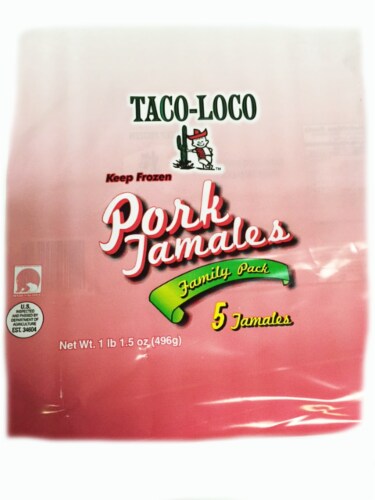 Taco-Loco Shredded Pork Tamales Perspective: front