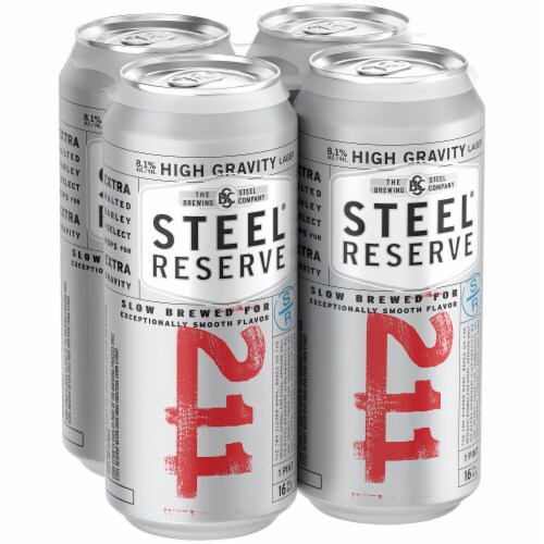 Steel Reserve High Gravity Malt Liquor Beer Perspective: front