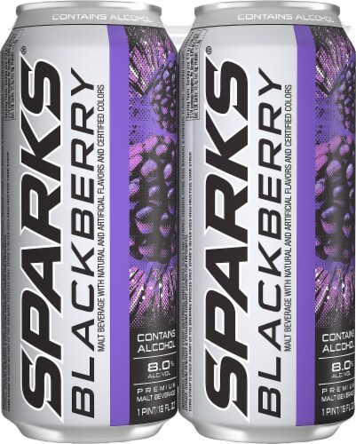 Sparks Blackberry Malt Flavored Hard Beverage Perspective: front