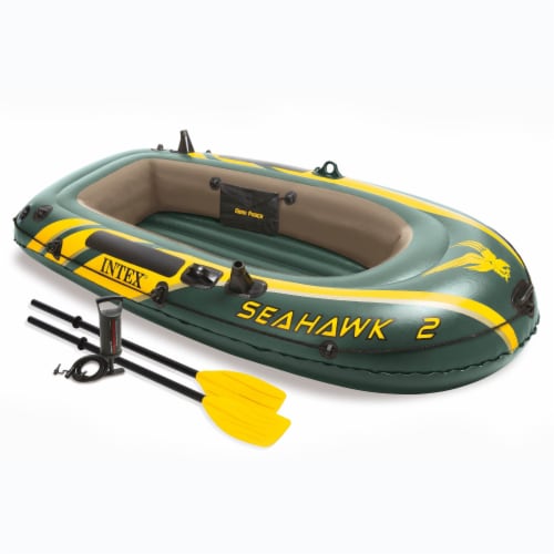 Intex Seahawk 2 Inflatable 2 Person Floating Boat Raft Set with Oars & Air  Pump, 1 Piece - Pay Less Super Markets