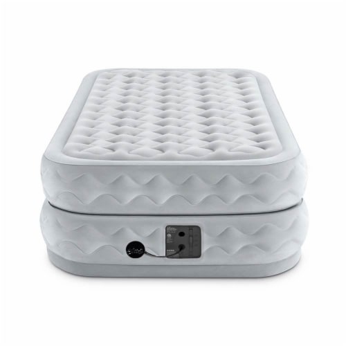 Intex Twin Bed Raised Air Mattress With Built-In Pump 