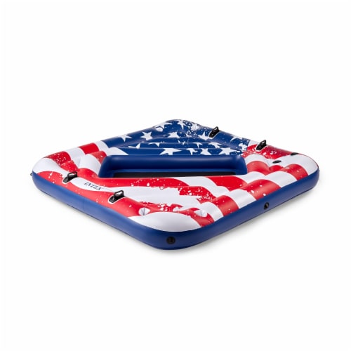 Intex 57264VM Inflatable American Flag 2 Person Party Island Lake Pool Float,  1 Piece - Baker's