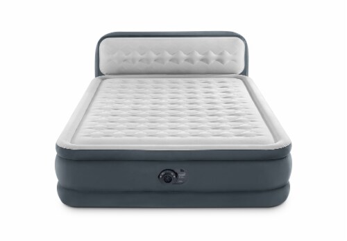 Intex® Ultra-Plush 18-Inch Headboard Air Bed Queen with Fiber-Tech Air Pump Perspective: front