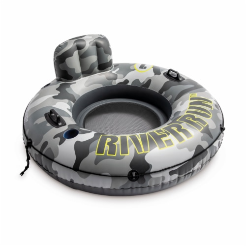 Intex 56835EP River Run I Camo Inflatable Floating Tube Raft with Cup Holders Perspective: front