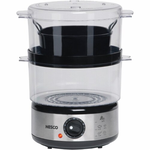 Nesco 5-Quart Steamer with Rice Bowl - Gray Perspective: front