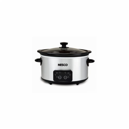 Nesco DSC-4-25 4 qt. Slow Cooker Digital, Oval - Stainless Steel Perspective: front