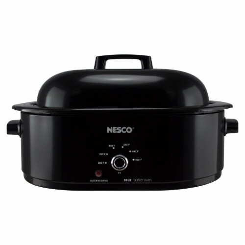 Nesco Porcelain Roaster - Black Perspective: front