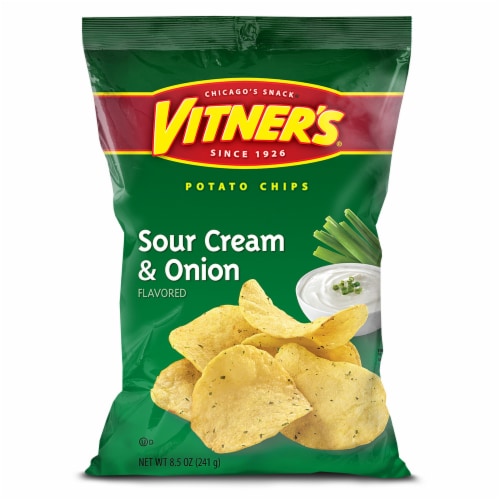 Vitner's Sour Cream & Onion Potato Chips Perspective: front