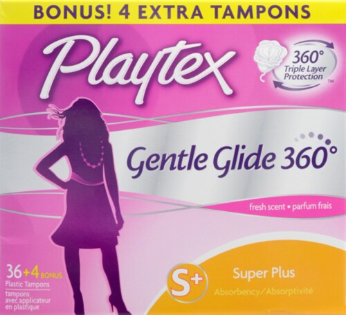 Playtex Gentle Glide 360 Fresh Scent Super Plus Tampons Perspective: front