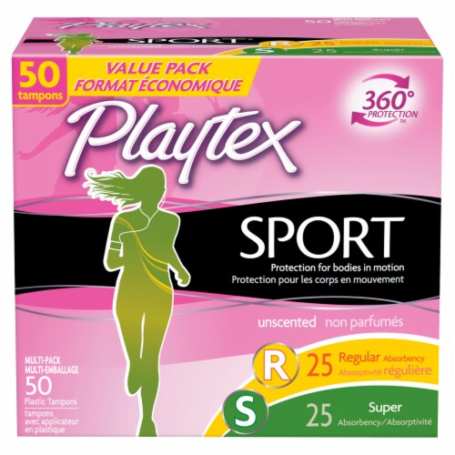 Playtex Sport Unscented Multi-Pack Tampons Perspective: front