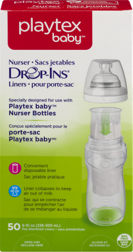 Lot of 3 Playtex Nurser Drop-Ins Liners for Baby Bottles 8-10 oz 50 ct each 