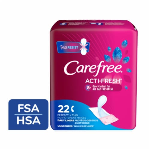 Carefree Body Shape Thin to Go Unscented Pantiliners 22 Count Perspective: front
