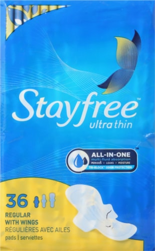 Stayfree™ Ultra Thin Regular Pads with Wings Perspective: front